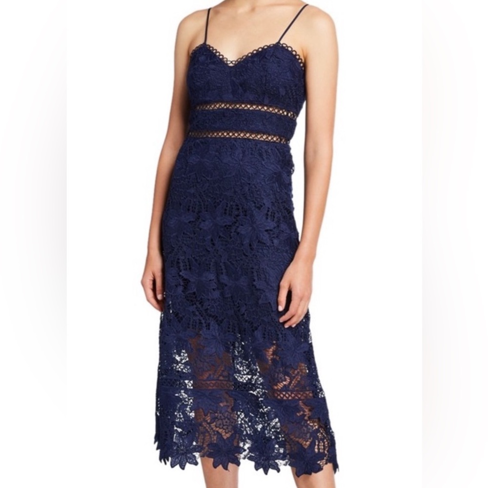 NWT Bardot Coco Navy Blue Lace Dress XS